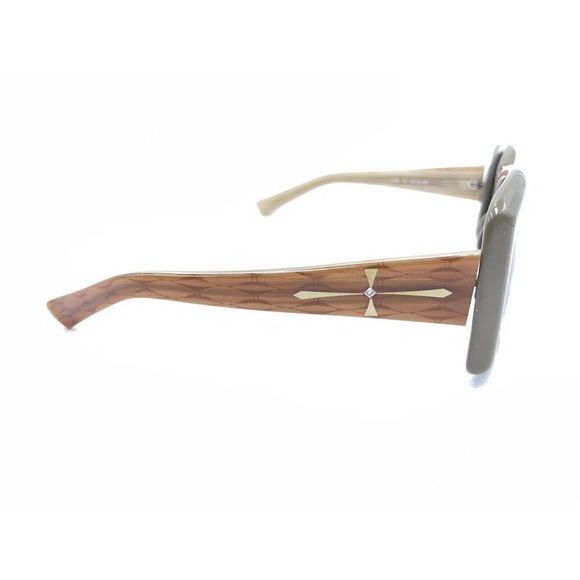 Cinzia Designs Luxe B Olive Green Brown Sunglasses Brown Lens 57-15 125 Women - Picture 4 of 16